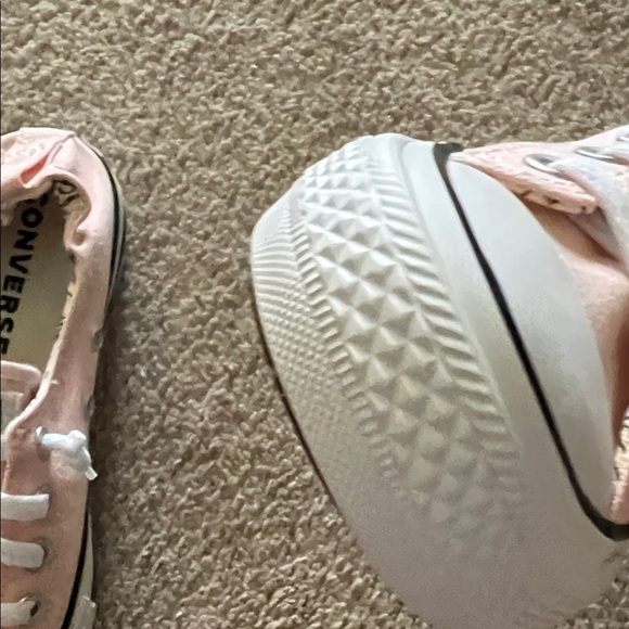 Converse Pink /peach  Canvas Low-Top Sneakers with White Soles - Picture 7 of 10